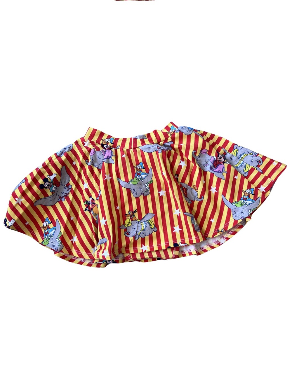 Wild Rich kids Girls Yellow and Red Striped Dumbo Print Skirt and Top Set - Picture 2 of 7